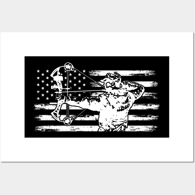 Patriot Bow Hunting For A Bowhunting Bow Hunter Enthusiast Wall Art by sBag-Designs